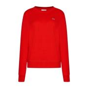 Lacoste Klassisk Crew-Neck Röd Sweatshirt Red, Dam