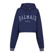 Balmain Pari gingham huvtröja Blue, Dam