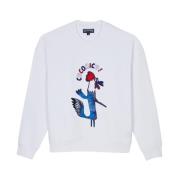 Vilebrequin Herr Cocorico Sweatshirt med Brodyr White, Herr