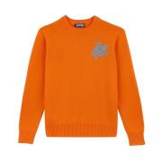 Vilebrequin Herr ull och kaschmir sköldpaddsweater Orange, Herr