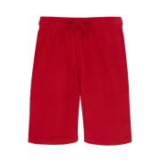 Vilebrequin Solid Terry Unisex Bermuda Shorts Red, Herr