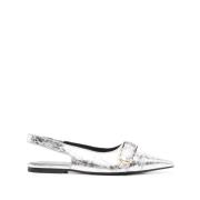 Givenchy Silver Ballerina Skor för Kvinnor Gray, Dam