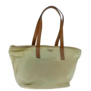 Prada Vintage Pre-owned Nylon totevskor Beige, Dam