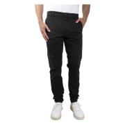 Aspesi Bomulls Sateen Chinos Regular Passform Black, Herr