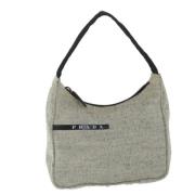 Prada Vintage Pre-owned Canvas handvskor Gray, Dam