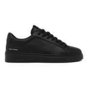 Crime London Svarta Lädersneakers Hög Kvalitet Black, Herr