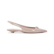 Valentino Garavani Nude Läder Ballerina Elegant Stil Pink, Dam