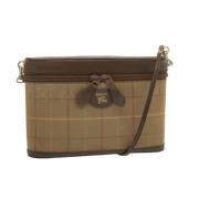 Burberry Vintage Pre-owned Canvas axelremsvskor Beige, Dam