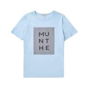 Munthe Blå Grafisk T-Shirt Blue, Dam