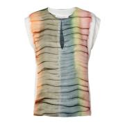 Rabens Saloner Tie-Dye Rosalyn Top Vit Multicolor, Dam