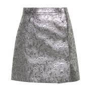 Msgm Metallic Jacquard Omlottkjol Gray, Dam