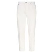 Dondup Vit Corduroy Slim Chino Byxor White, Herr