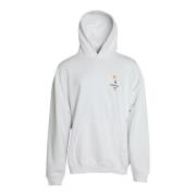 Balenciaga Vit Bomull Logo Hoodie White, Herr