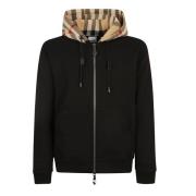 Burberry Check Zip Hoodie Black, Herr