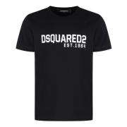 Dsquared2 Ribbad krage bomull T-shirt Black, Herr