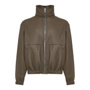 Fendi Shearling Läder Blouson Jacka Brown, Herr