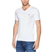 Guess Bomull V-ringad T-shirt - Slim Fit White, Herr