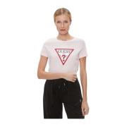 Guess Bomull Logo T-shirt - Rosor Pink, Dam