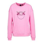 Pinko Rundhalsad sweatshirt Pink, Dam