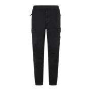 Stone Island Svarta Tapered Cargo Byxor Black, Herr