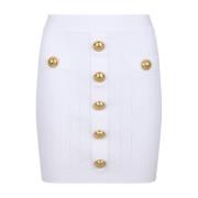 Balmain Vit Mini Kjol White, Dam