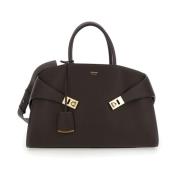 Salvatore Ferragamo Brun Bicolor Kram Handväska Brown, Dam