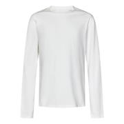 Jil Sander Vit Bomull Långärmad Crewneck T-shirt White, Herr