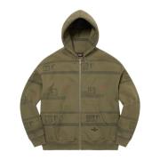 Supreme Begränsad upplaga Zip Up Hoodie Mörk Oliv Green, Herr