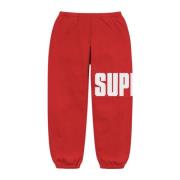 Supreme Röd Rib Sweatpant Begränsad Upplaga Red, Herr