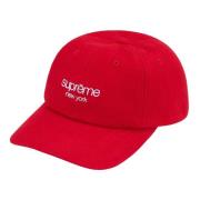 Supreme Vaxad ull 6-panel röd hatt Red, Unisex