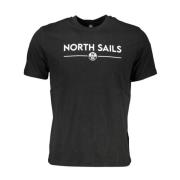 North Sails Svart Tryckt Crew Neck T-shirt Black, Herr