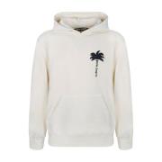 Palm Angels Palm Tree Print Hoodie Sweatshirt Beige, Herr