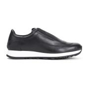 John Lobb Svarta Lädersneakers Black, Herr