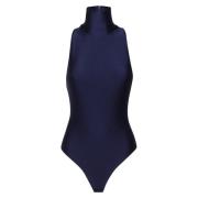 Andamane Blå High Neck Bodysuit Made in Italy Blue, Dam