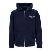 Tommy Hilfiger Mörk Natt Marinblå Zip Hoodie Blue, Herr