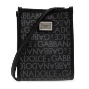 Dolce & Gabbana Axelväska med logotyp Black, Herr