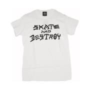 Thrasher Skate & Destroy Grafisk T-shirt White, Unisex