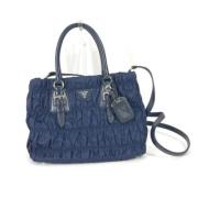 Prada Vintage Pre-owned Tyg prada-vskor Blue, Dam