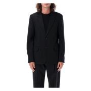 Ami Paris Svart Monobreast Blazer Jacka Black, Herr