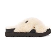 UGG Fuzzy Sugar Cross Tofflor Beige, Dam