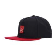 ES Snapback Keps Svart/Röd Bomull Broderad Black, Herr