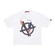 Acupuncture Flamed Logo T-shirt Soft Fit Crewneck White, Herr