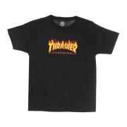 Thrasher Flame Tee Barn T-shirt Svart/Gul Black, Herr