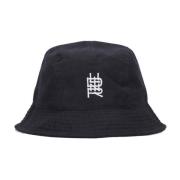 Dolly Noire Svart Bucket Hat Samarbetet Broderad Bomull Black, Herr