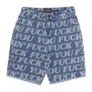 Ripndip Denim Shorts med Rå Kant Blue, Herr