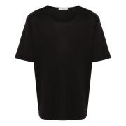 Lemaire Avslappnad Bomull T-shirt Black, Herr