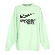 Nike Grön/Svart Crewneck Sweatshirt med Swoosh Logo Green, Dam