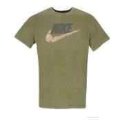 Nike Bomull Crew-Neck Tee med Broderad Logo Green, Herr