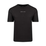 Tommy Hilfiger Svart Bomull Crew Neck T-shirt Black, Dam