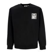 Obey Svart Lätt Crewneck Sweatshirt Eyes Icon 2 Crew Black, Herr